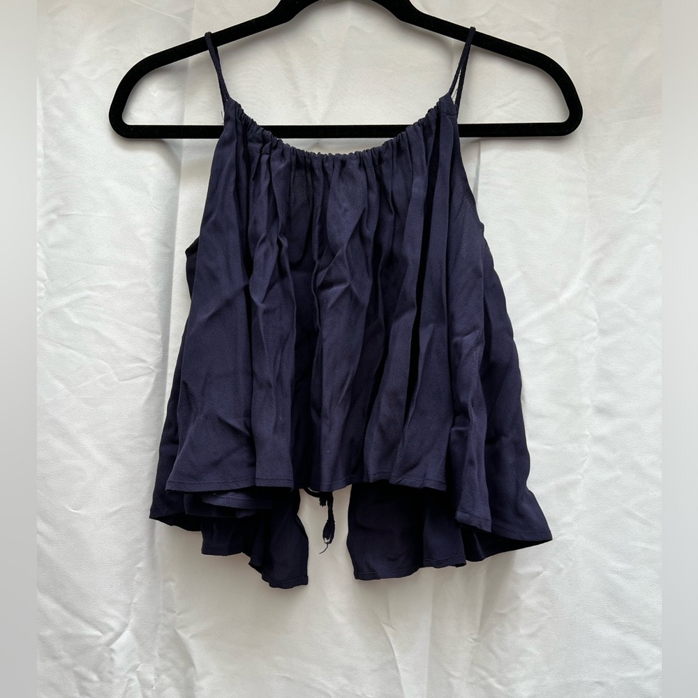 Open Back Pleated Tank Top